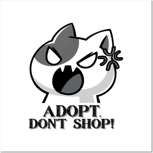 Adopt, Don't Shop. Funny and Sarcastic Saying Phrase, Humor Posters and Art